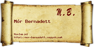 Mór Bernadett névjegykártya